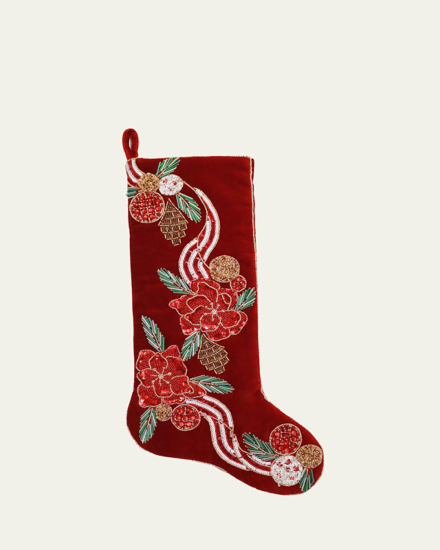 Magnolia Noel Velvet Christmas Stocking